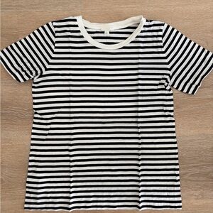 COS Navy and White Striped Tee
